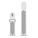 For Apple Watch Series 7 45mm / 6 & SE & 5 & 4 44mm / 3 & 2 & 1 42mm Sport Silicone Watch Band Standard Edition(White Black)