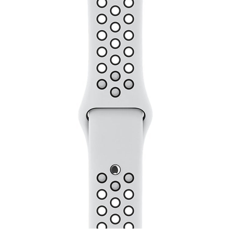 For Apple Watch Series 7 45mm / 6 & SE & 5 & 4 44mm / 3 & 2 & 1 42mm Sport Silicone Watch Band Standard Edition(White Black)