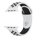 For Apple Watch Series 7 45mm / 6 & SE & 5 & 4 44mm / 3 & 2 & 1 42mm Sport Silicone Watch Band Standard Edition(White Black)