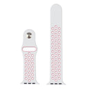 For Apple Watch Series 7 45mm / 6 & SE & 5 & 4 44mm / 3 & 2 & 1 42mm Sport Silicone Watch Band Standard Edition(White Pink)