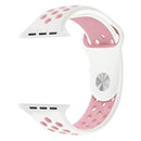 For Apple Watch Series 7 45mm / 6 & SE & 5 & 4 44mm / 3 & 2 & 1 42mm Sport Silicone Watch Band Standard Edition(White Pink)