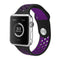 For Apple Watch Series 7 45mm / 6 & SE & 5 & 4 44mm / 3 & 2 & 1 42mm Sport Silicone Watch Band Standard Edition(Black Purple)