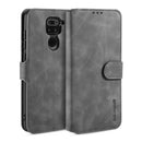 For Xiaomi Redmi 10X 4G / Redmi Note 9 DG.MING Retro Oil Side Horizontal Flip Case(Grey)