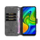 For Xiaomi Redmi 10X 4G / Redmi Note 9 DG.MING Retro Oil Side Horizontal Flip Case(Grey)