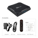 X96 max+ 4K Smart TV Box with Remote Control, Android 9.0, Amlogic S905X3 Quad-Core Cortex-A55,2GB+16GB, Support LAN, AV, 2.4G/5G WiFi, USBx2,TF Card, EU Plug
