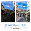X96 max+ 4K Smart TV Box with Remote Control, Android 9.0, Amlogic S905X3 Quad-Core Cortex-A55,2GB+16GB, Support LAN, AV, 2.4G/5G WiFi, USBx2,TF Card, EU Plug