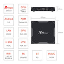 X96 max+ 4K Smart TV Box with Remote Control, Android 9.0, Amlogic S905X3 Quad-Core Cortex-A55,2GB+16GB, Support LAN, AV, 2.4G/5G WiFi, USBx2,TF Card, EU Plug