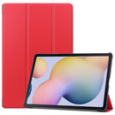 For Samsung Galaxy Tab S8+ / Tab S8 Plus / Tab S7 FE / Tab S7+ Custer Texture Smart PU Leather Case with Sleep / Wake-up Function & 3-Fold Holder(Red)