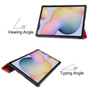 For Samsung Galaxy Tab S8+ / Tab S8 Plus / Tab S7 FE / Tab S7+ Custer Texture Smart PU Leather Case with Sleep / Wake-up Function & 3-Fold Holder(Red)