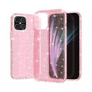 For iPhone 12 / 12 Pro Shockproof Terminator Style Glitter Powder Protective Case(Pink)