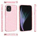 For iPhone 12 / 12 Pro Shockproof Terminator Style Glitter Powder Protective Case(Pink)