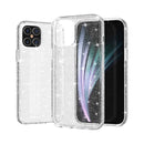 For iPhone 12 / 12 Pro Shockproof Terminator Style Glitter Powder Protective Case(White)
