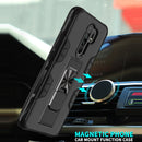 For Xiaomi Redmi 9 Armor Shockproof TPU + PC Magnetic Protective Case with Invisible Holder(Red)