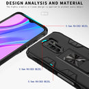For Xiaomi Redmi 9 Armor Shockproof TPU + PC Magnetic Protective Case with Invisible Holder(Red)