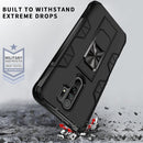 For Xiaomi Redmi 9 Armor Shockproof TPU + PC Magnetic Protective Case with Invisible Holder(Red)