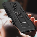 For Xiaomi Redmi 9 Armor Shockproof TPU + PC Magnetic Protective Case with Invisible Holder(Red)