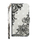For Nokia 7.2 / 6.2 3D Painting Pattern Horizontal Flip TPU + PU Leather Case with Holder & Card Slots & Wallet(Black Flower)