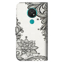 For Nokia 7.2 / 6.2 3D Painting Pattern Horizontal Flip TPU + PU Leather Case with Holder & Card Slots & Wallet(Black Flower)
