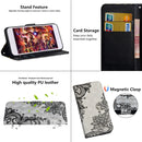 For Nokia 7.2 / 6.2 3D Painting Pattern Horizontal Flip TPU + PU Leather Case with Holder & Card Slots & Wallet(Black Flower)