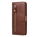 For Huawei P40 Lite (5G) / Nova 7 SE Fashion Calf Texture Zipper Horizontal Flip Leather Case with Stand & Card Slots & Wallet Function(Brown)