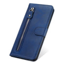 For Huawei P40 Lite (5G) / Nova 7 SE Fashion Calf Texture Zipper Horizontal Flip Leather Case with Stand & Card Slots & Wallet Function(Blue)