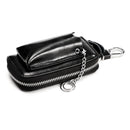 9108 Large Capacity Zipper Leather Keys Holder Bag Multi-function Wallet(Black)
