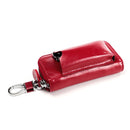 9108 Large Capacity Zipper Leather Keys Holder Bag Multi-function Wallet(Red)
