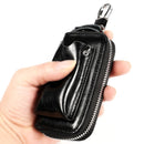 9108 Large Capacity Zipper Leather Keys Holder Bag Multi-function Wallet(Red)