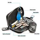 9108 Large Capacity Zipper Leather Keys Holder Bag Multi-function Wallet(Red)