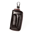 9108 Large Capacity Zipper Leather Keys Holder Bag Multi-function Wallet(Coffee)