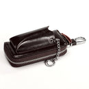 9108 Large Capacity Zipper Leather Keys Holder Bag Multi-function Wallet(Coffee)
