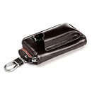 9108 Large Capacity Zipper Leather Keys Holder Bag Multi-function Wallet(Coffee)