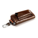 9108 Large Capacity Zipper Leather Keys Holder Bag Multi-function Wallet(Brown)