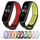 For Xiaomi Mi Band 5 Two-tone Silicone Breathable Watch Band(Midnight Blue White)
