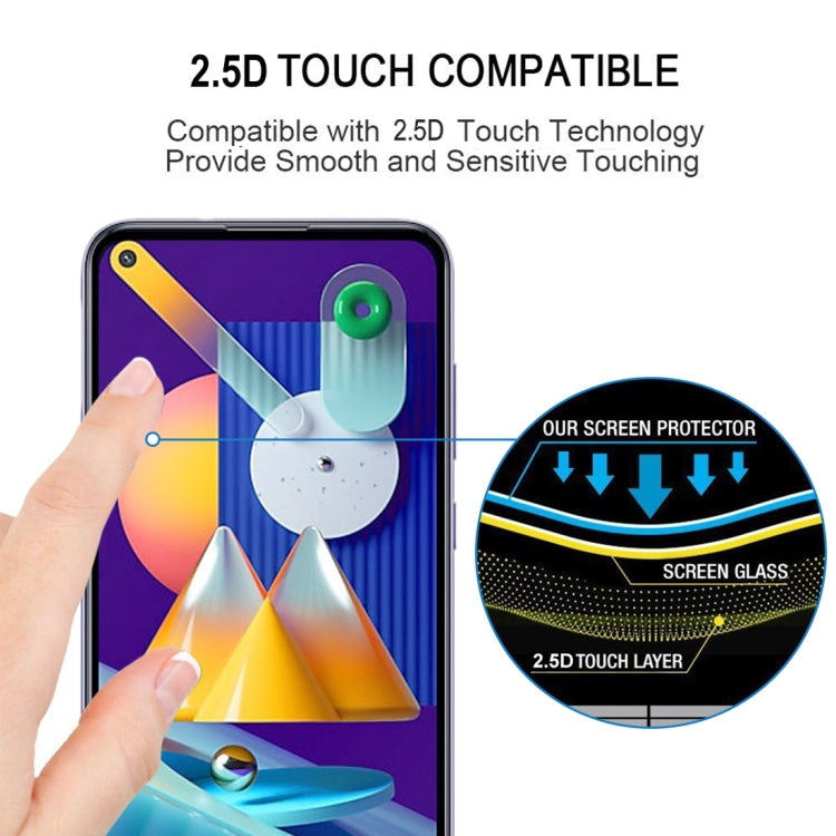 For Samsung Galaxy M11 Full Glue Full Screen Tempered Glass Film