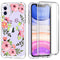 For iPhone 11 C Style Pattern PC + TPU + PET Screen Protection IMD Craft Case(Floral)