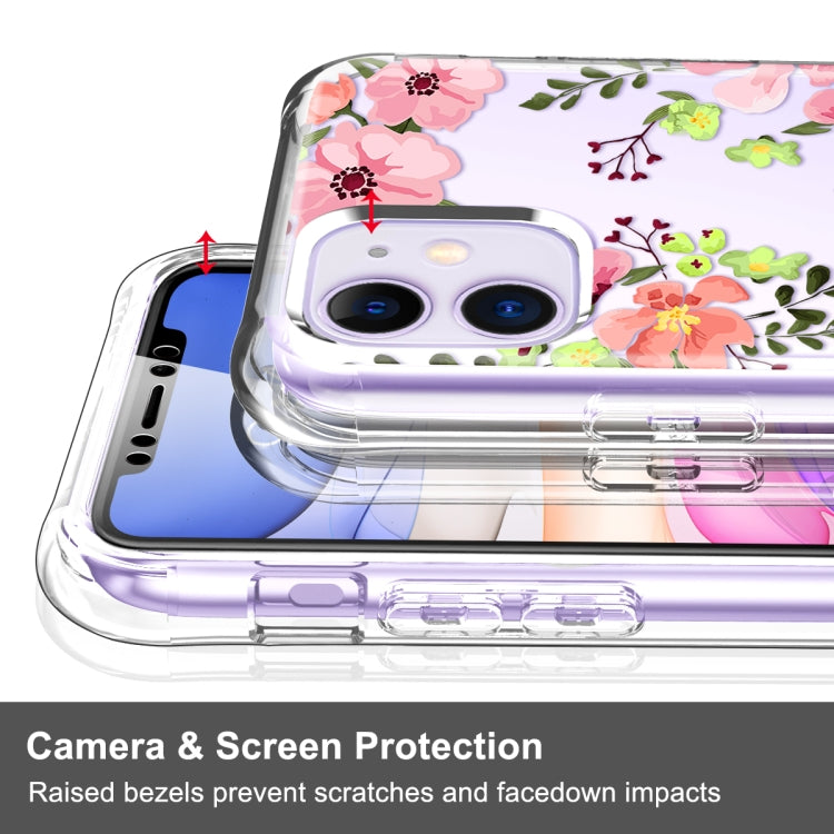 For iPhone 11 C Style Pattern PC + TPU + PET Screen Protection IMD Craft Case(Floral)