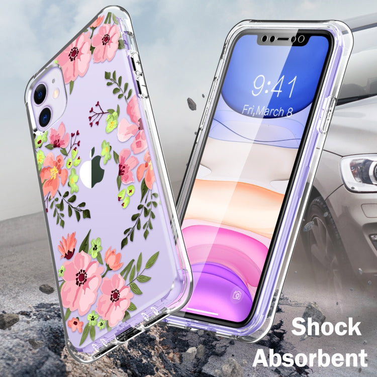 For iPhone 11 C Style Pattern PC + TPU + PET Screen Protection IMD Craft Case(Floral)