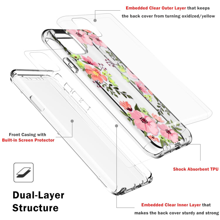 For iPhone 11 C Style Pattern PC + TPU + PET Screen Protection IMD Craft Case(Floral)