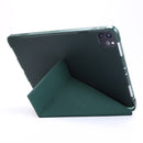 For iPad Pro 11 (2020/2018) / Air 2020 10.9 Multi-folding Horizontal Flip PU Leather + Shockproof TPU Tablet Case with Holder & Pen Slot(Deep Green)