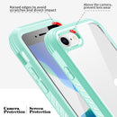 For iPhone SE 2022 / SE 2020 / 8 / 7 Shockproof TPU Frame + Clear PC Back Case + Front PET Screen Film(Green)