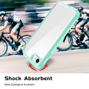 For iPhone SE 2022 / SE 2020 / 8 / 7 Shockproof TPU Frame + Clear PC Back Case + Front PET Screen Film(Green)