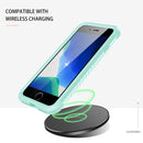 For iPhone SE 2022 / SE 2020 / 8 / 7 Shockproof TPU Frame + Clear PC Back Case + Front PET Screen Film(Green)