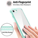 For iPhone SE 2022 / SE 2020 / 8 / 7 Shockproof TPU Frame + Clear PC Back Case + Front PET Screen Film(Green)