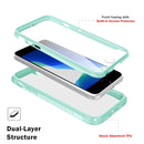 For iPhone SE 2022 / SE 2020 / 8 / 7 Shockproof TPU Frame + Clear PC Back Case + Front PET Screen Film(Green)