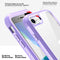 For iPhone SE 2022 / SE 2020 / 8 / 7 Shockproof TPU Frame + Clear PC Back Case + Front PET Screen Film(Light Purple)