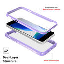 For iPhone SE 2022 / SE 2020 / 8 / 7 Shockproof TPU Frame + Clear PC Back Case + Front PET Screen Film(Light Purple)