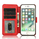 For iPhone 7 / 8 Calf Texture Magnetic Buckle Horizontal Flip Leather Case with Holder & Card Slots & Wallet & Photo Frame(Red)