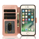 For iPhone 7 / 8 Calf Texture Magnetic Buckle Horizontal Flip Leather Case with Holder & Card Slots & Wallet & Photo Frame(Rose Gold)