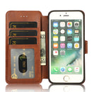 For iPhone 7 / 8 Calf Texture Magnetic Buckle Horizontal Flip Leather Case with Holder & Card Slots & Wallet & Photo Frame(Brown)